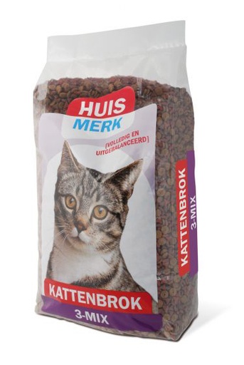 [HF6550] Huismerk 3-mix Kattenbrok 10 kg.