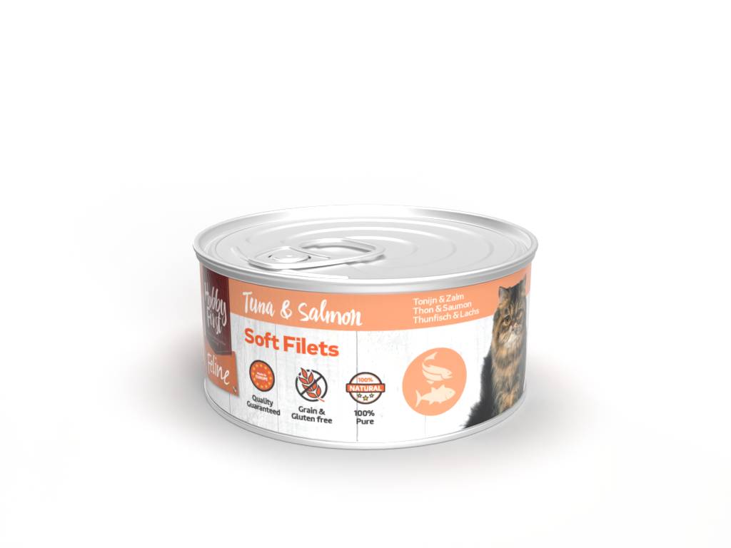 HobbyFirst Feline Soft Filets Tonijn & Zalm 12 x 70 gr.