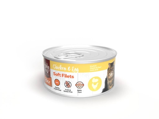 [HF981236] HobbyFirst Feline Soft Filets Kip & Ei 12 x 70 gr.