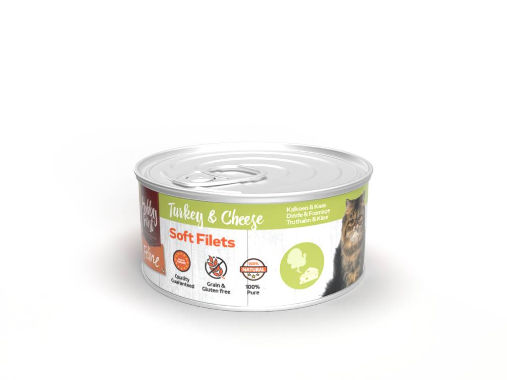 HobbyFirst Feline Soft Filets Kalk. & Kaas 12 x 70 gr.