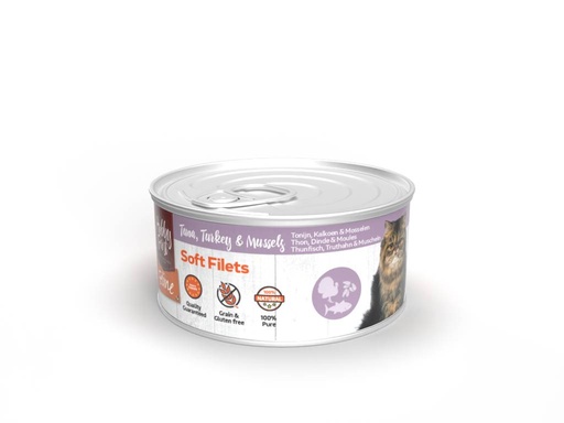 [HF981238] HobbyFirst Feline Soft Filets Tonijn & Kalk. & Mossel 12 x 70 gr.