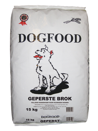 Dogfood Geperste Brok 15 kg.