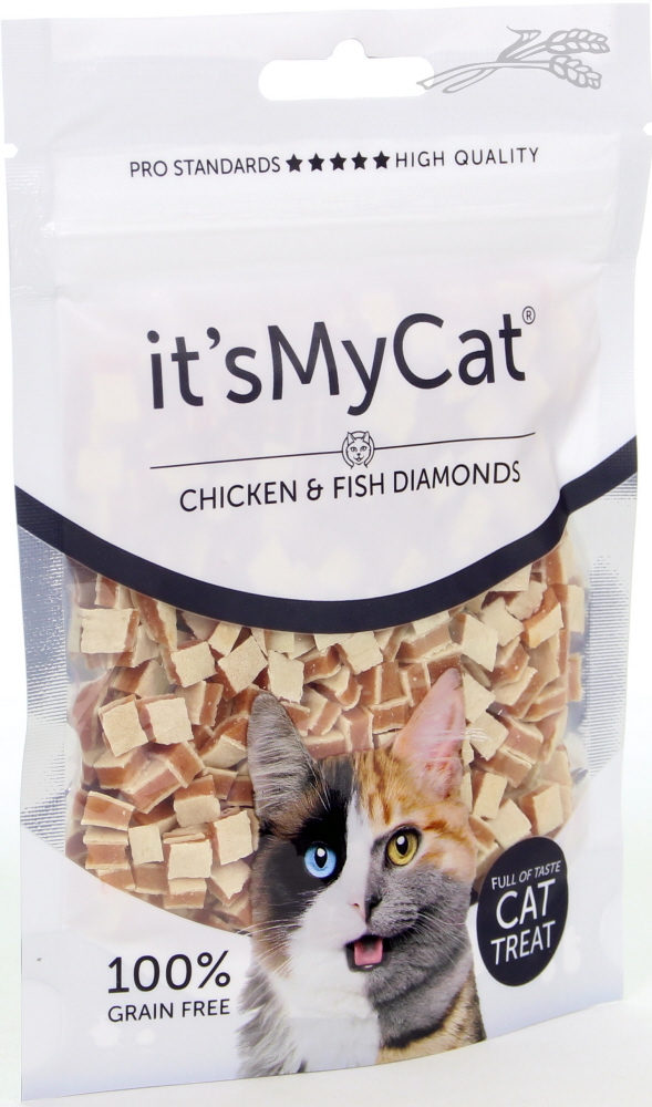 it's My Cat Treat Chicken & Fish Diamonds 50 gr.