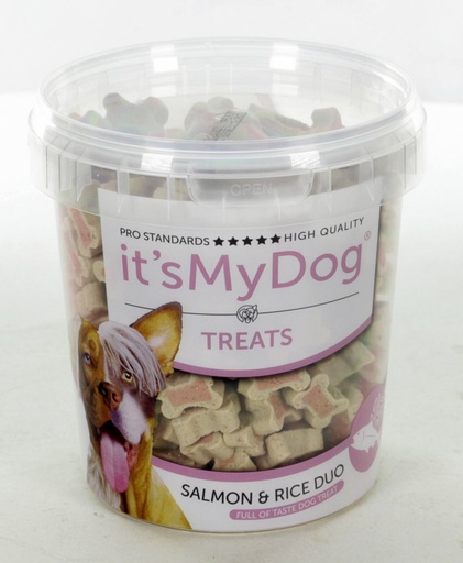 [IMD45217] it's My Dog Treats Salmon & Rice Duo 500 gr.