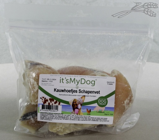 [IMD45361] it's My Dog Kauwhoefjes 5 st Schapenvet 5 st.