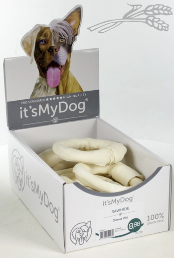 [IMD50007] it's My Dog Rawhide Donut Wit 8 x 1 st.
