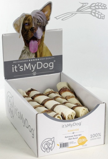[IMD50022] it's My Dog Rawhide Retriever Roll Wit Met Rund 12 x 1 st.