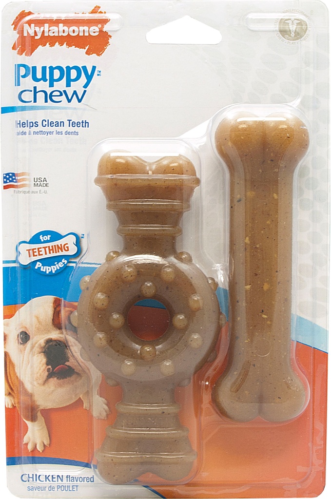 Nylabone Puppy 2 Pack Wolf Chicken 1 st.