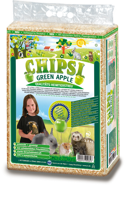 Chipsi Houtvezel Green Apple 3,2 kg.