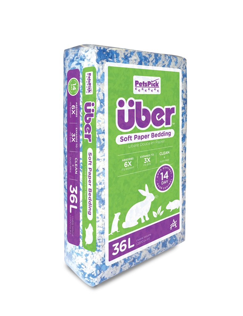 Uber Paper Bedding Blue/White 6 x 36 ltr.