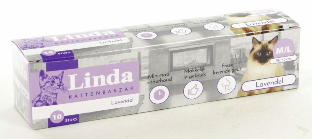 Kattenbakzak Lavendel Linda 10 st.