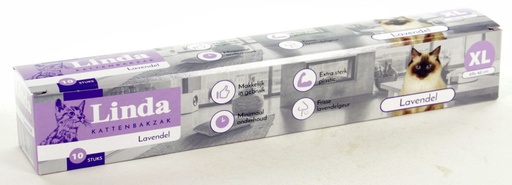 [LIN395] Kattenbakzak Lavendel Linda XL 10 st.
