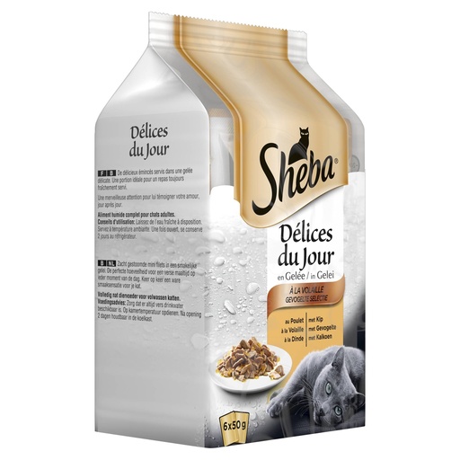 [MA410821] Sheba Delice du Jour Gevogelte in gelei (6 x 6 x 50 gr.)