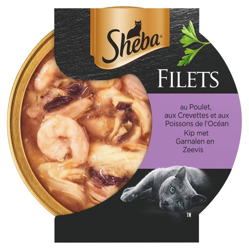 [MA419247] Sheba Filets Kip Garnaal Oceaanvis In Saus 16 x 60 gr.