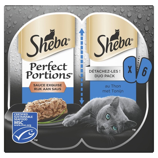 [MA420856] Sheba Perfect Portions Tonijn 3-Pack 8 x 225 gr.