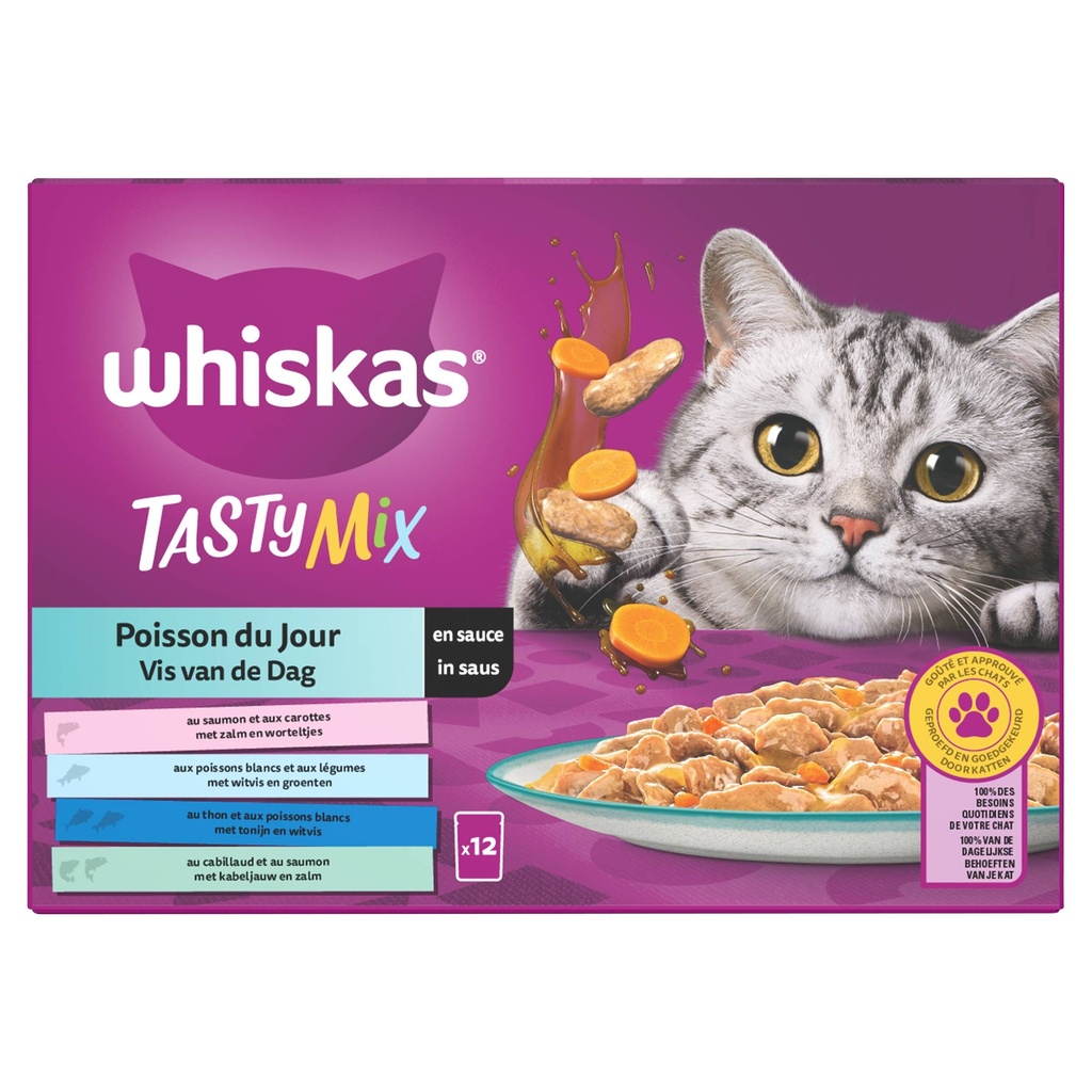 Whiskas MP Vis Van De Dag in Saus (4 x 12 x 85 gr.)