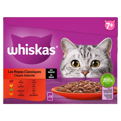 [MA448933] Whiskas MP 7+ Classic in Saus (4 x 12 x 85 gr.)