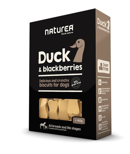 [NT32314] Naturea Dog Biscuits Duck Blackberries (8 x 140 gr.)