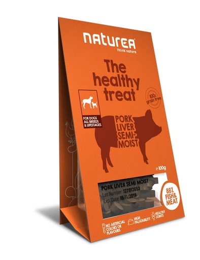 [NT37058] Naturea Dog Treats Pork Liver Semi-Moist (8 x 100 gr.)