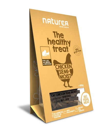 [NT37066] Naturea Cat Treats Chicken Semi-Moist 8 x 100 gr.