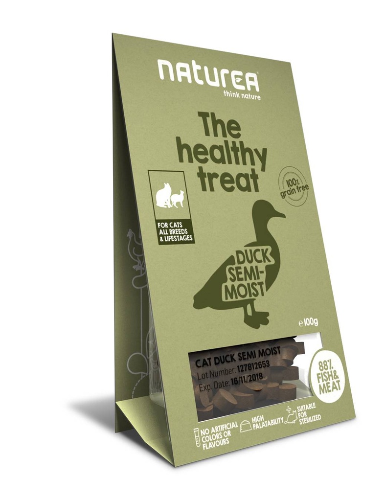 Naturea Cat Treats Duck Semi-Moist 8 x 100 gr.