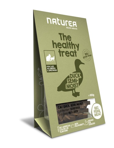 [NT37068] Naturea Cat Treats Duck Semi-Moist 8 x 100 gr.