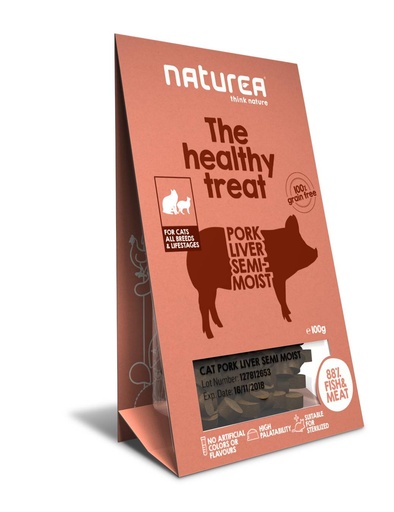 [NT37070] Naturea Cat Treats Pork Liver Semi-Moist (8 x 100 gr.)