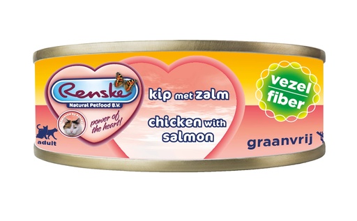 [REN237] Renske Kat Blik Vezel Kip met Zalm 24 x 70 gr.