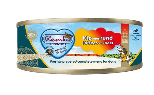 [REN24001] Renske Hond Blik Kip Met Rund 24 x 95 gr.