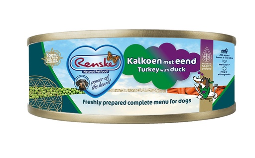 [REN24008] Renske Hond Blik Kalkoen Met Eend 24 x 95 gr.