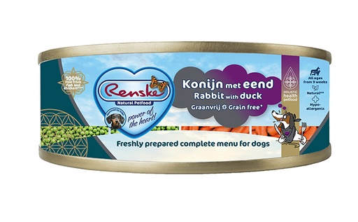 [REN24009] Renske Hond Blik Konijn Met Eend GV 24 x 95 gr.