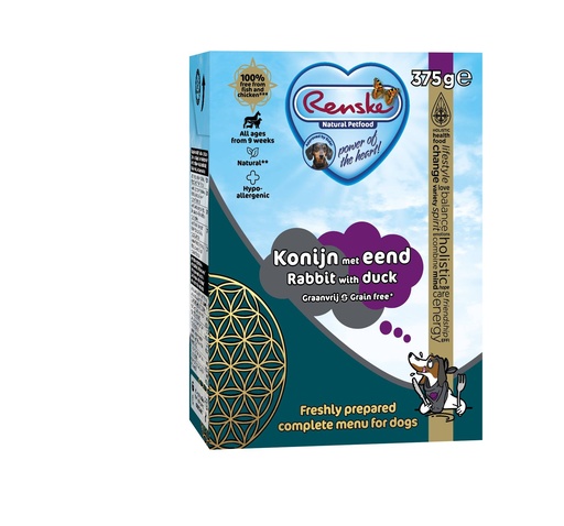 [REN24048] Renske Vers Tetra Konijn Eend Graanvrij 12 x 375 gr.