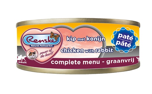 [REN252] Renske Kat Blik Paté Kip met Konijn 24 x 70 gr.