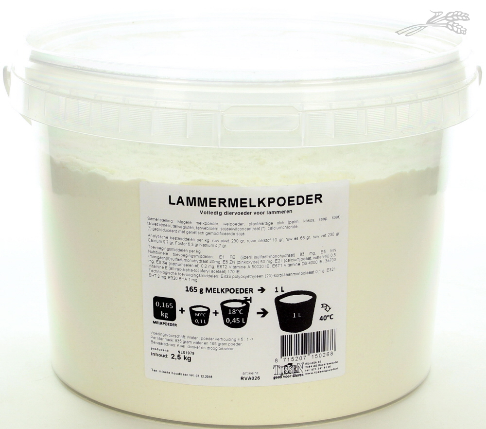 Lammermelkpoeder 2,5 kg.