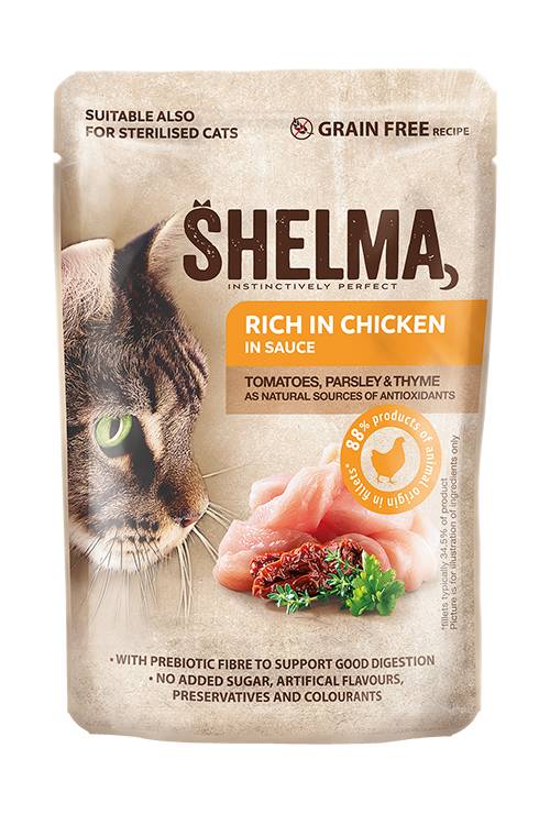 Shelma Pouch Fillets Chicken/Tomatoes/Herbs 28 x 85 gr.