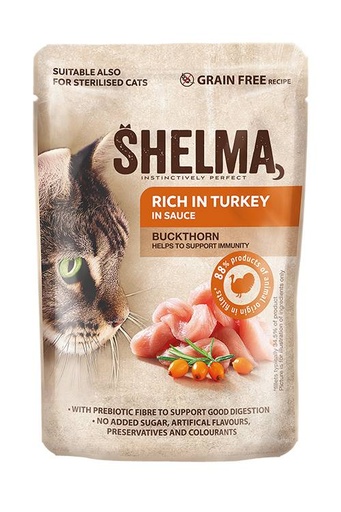[SH40671] Shelma Pouch Fillets Turkey/Buckthorn 28 x 85 gr.
