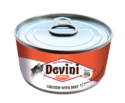 [VBH29361] Devini Cat Chicken With Beef 12 x 70 gr.
