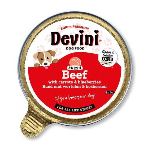 [VBH63704] Devini Dog Beef 12 x 85 gr.
