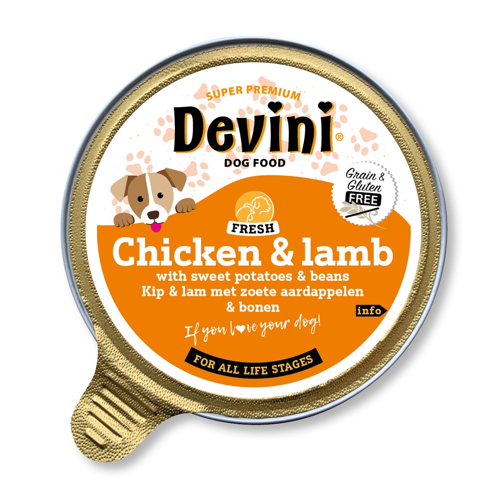 Devini Dog Chicken & Lamb 12 x 85 gr.