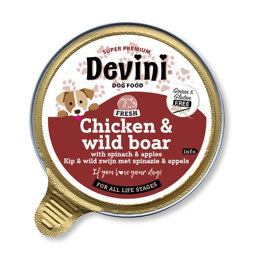 [VBH63707] Devini Dog Chicken & Wild Boar 12 x 85 gr.