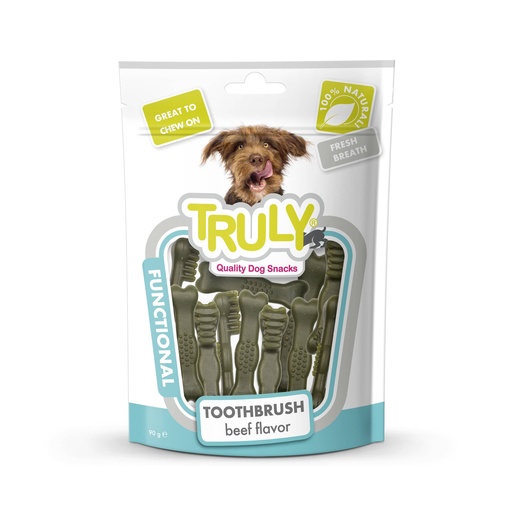 [WP11301] Truly Snacks Dog Dental Toothbrush-Beef Flavour 90 gr.