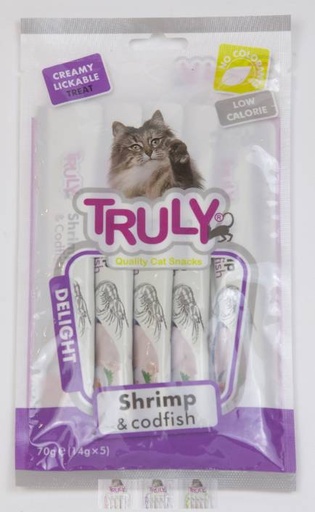 [WP11377] Truly Snacks Cat Lickable Shrimp & Codfish 70 gr.