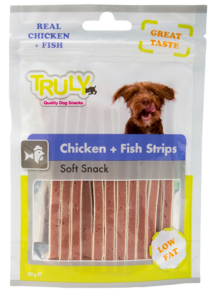 Truly Snacks Dog Chicken+Fish Strips 90 gr.