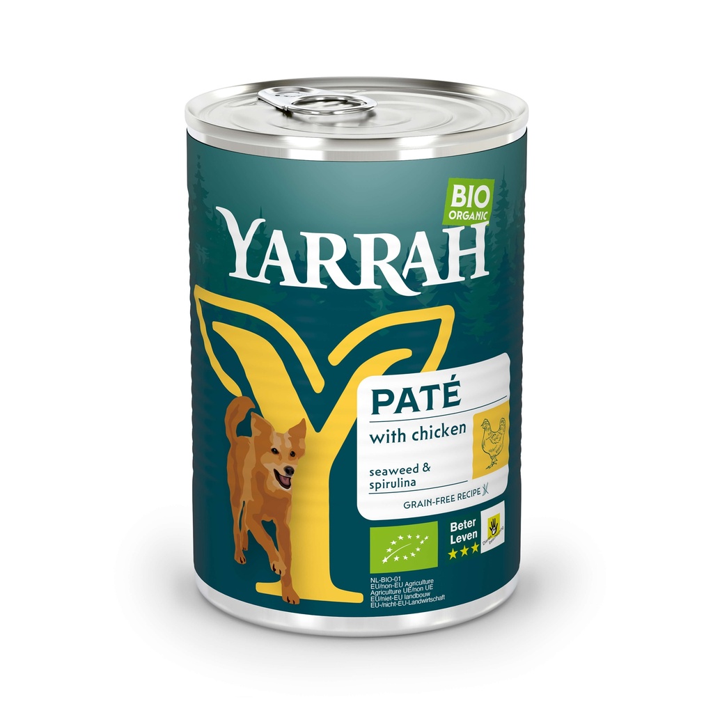 Yarrah Hond Blik Pate Kip 12 x 400 gr.