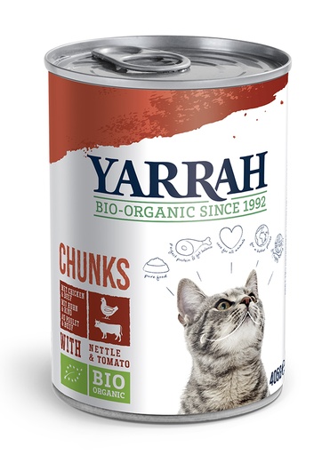 [Y7122] Yarrah Kat Blik Br.Kip/Rund in saus 12 x 405 gr.