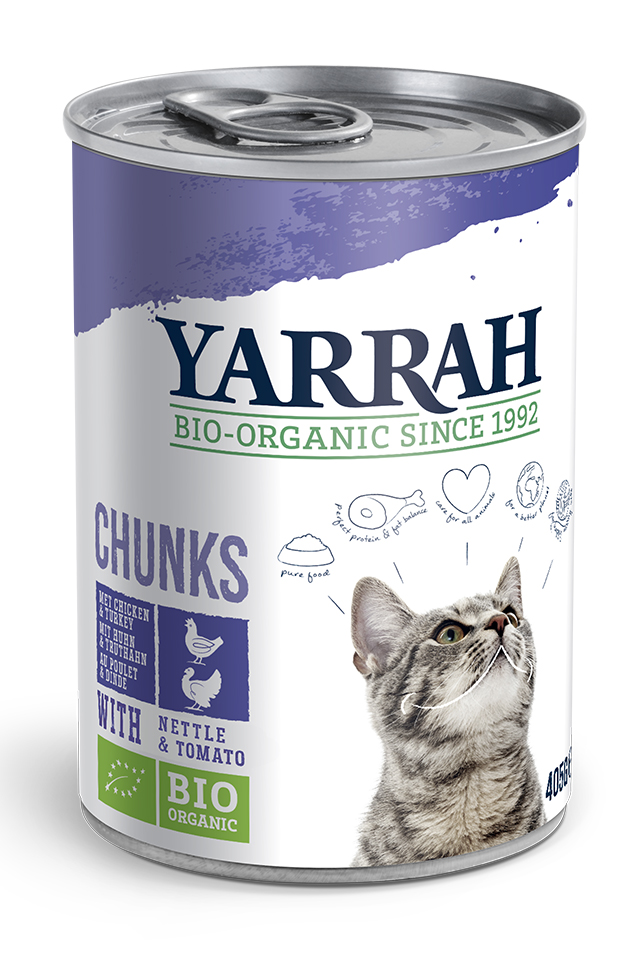 Yarrah Kat Blik Br.Kip/Kalk in Saus 12 x 405 gr.