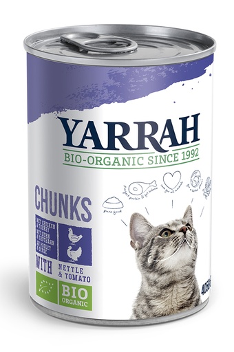 [Y7142] Yarrah Kat Blik Br.Kip/Kalk in Saus 12 x 405 gr.