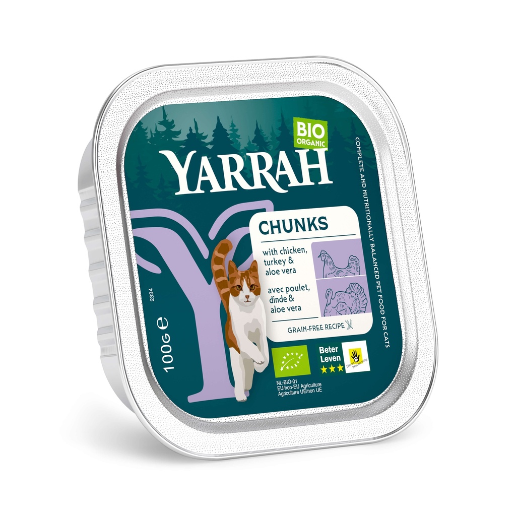 Yarrah Kat Alu Br.Kip/Kalkoen 16 x 100 gr.