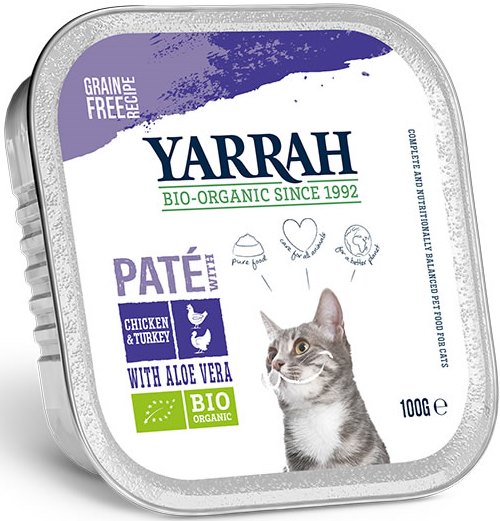 Yarrah Kat Alu Pate Kip/Kalk/Aloëvera 16 x 100 gr.