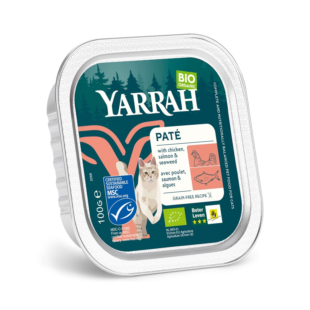 Yarrah Kat Alu Pate Zalm/Zeewier 16 x 100 gr.